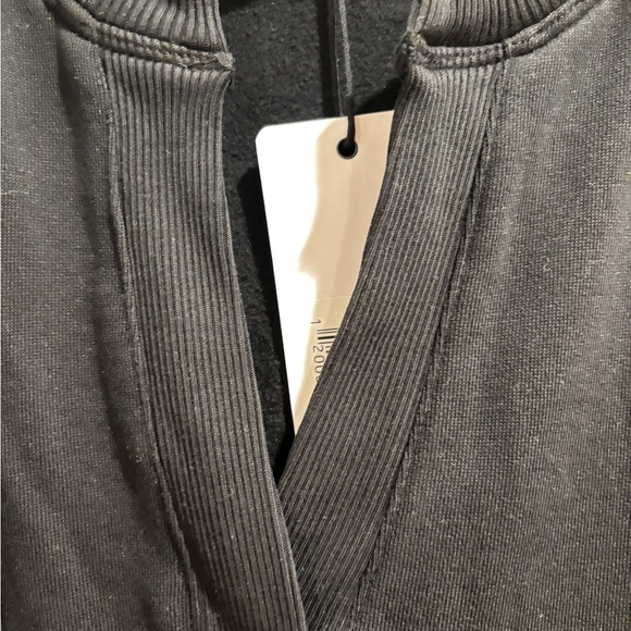 NWT Bobi Cinched Waist Black 3/4 Sleeve Dress with 3 Front Pockets Size Small - Picture 3 of 9